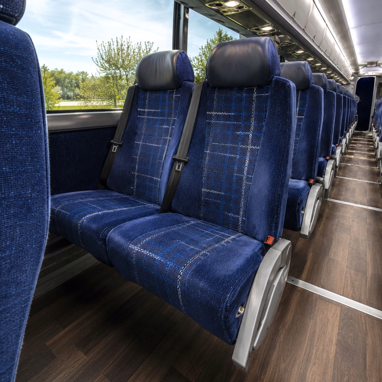 56 passenger charter bus inside